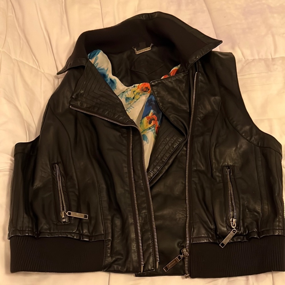 A women’s vest great for biker can dress up or down